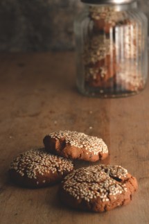 date, sesame and ginger cookies, dan lepard