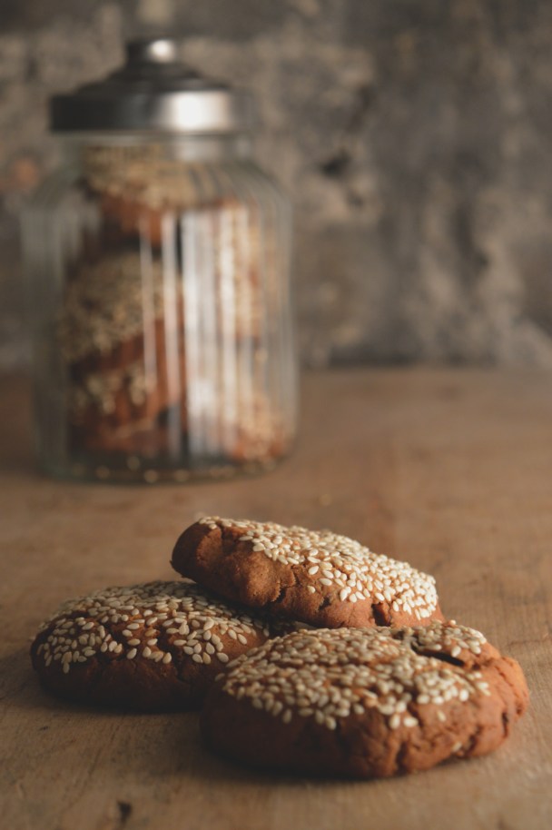 date, sesame and ginger cookies, dan lepard
